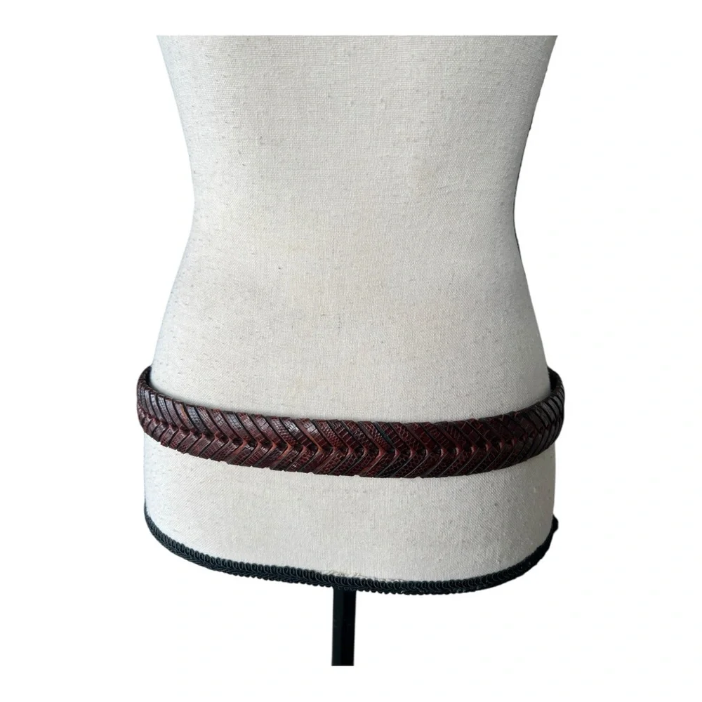 Mezlan Womens Dark Brown Braided Leather Belt